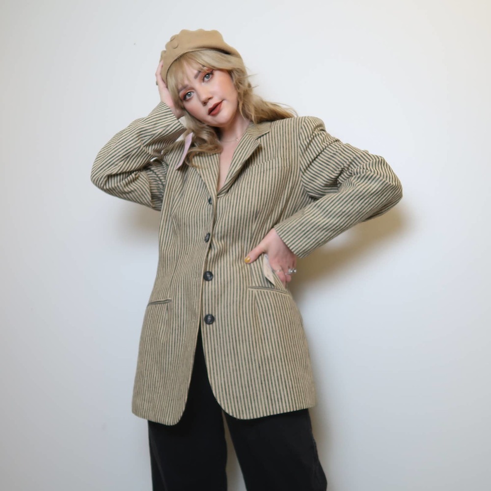 Vintage 90's NWT Harris/Wallace striped blazer - Picture 5 of 10